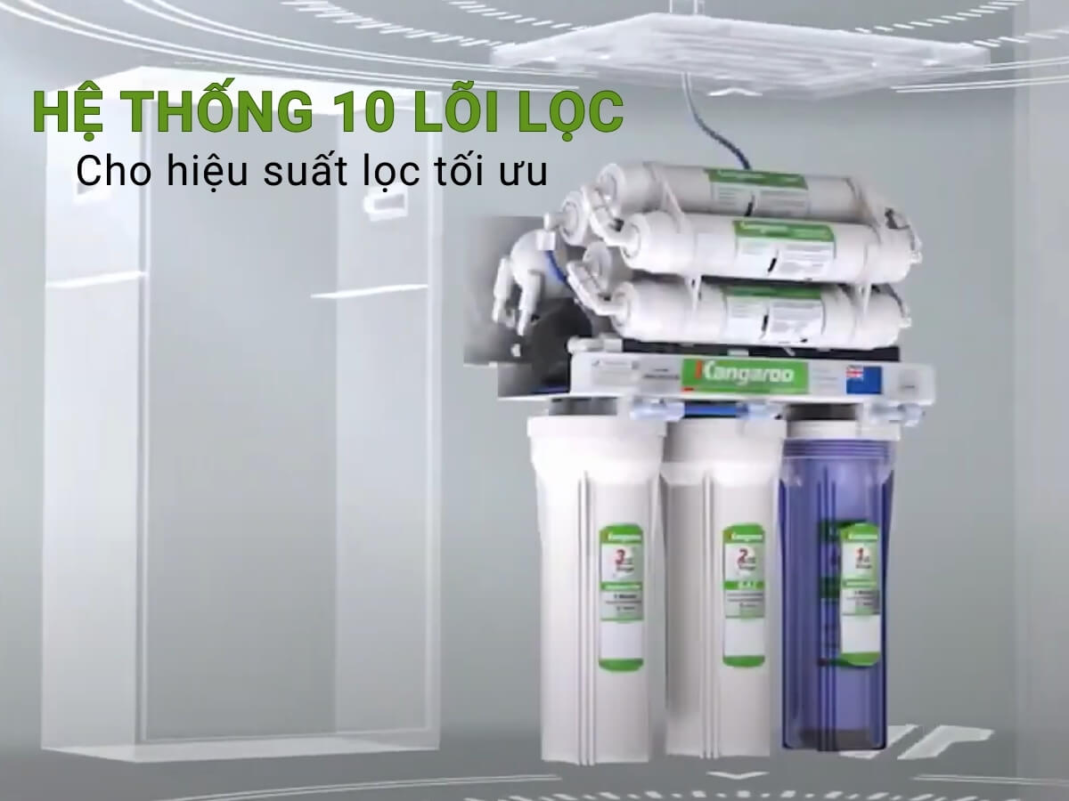 Hệ thống 10 lõi lọc cho hiệu suất lọc tối ưu