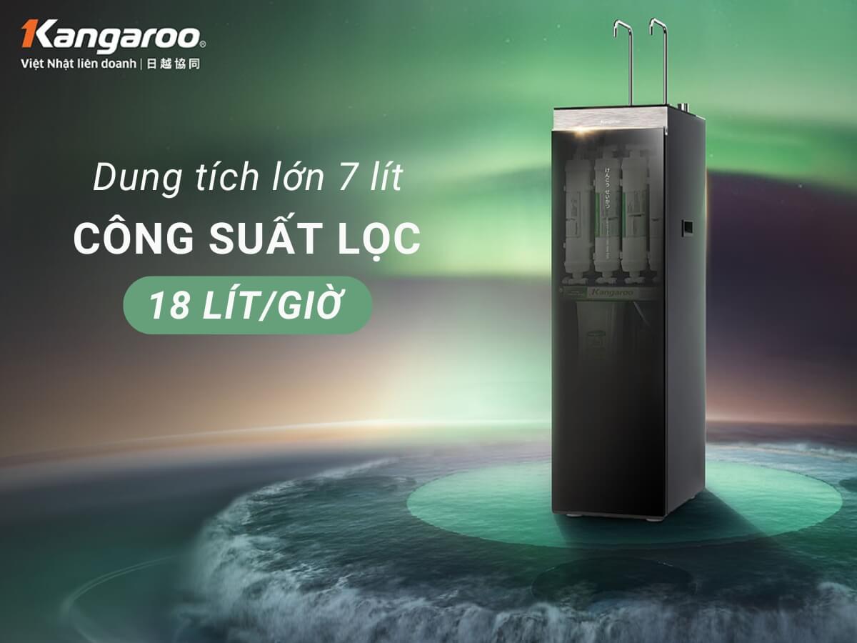 Công suất lọc 18L/h, dung tích bình chứa lớn