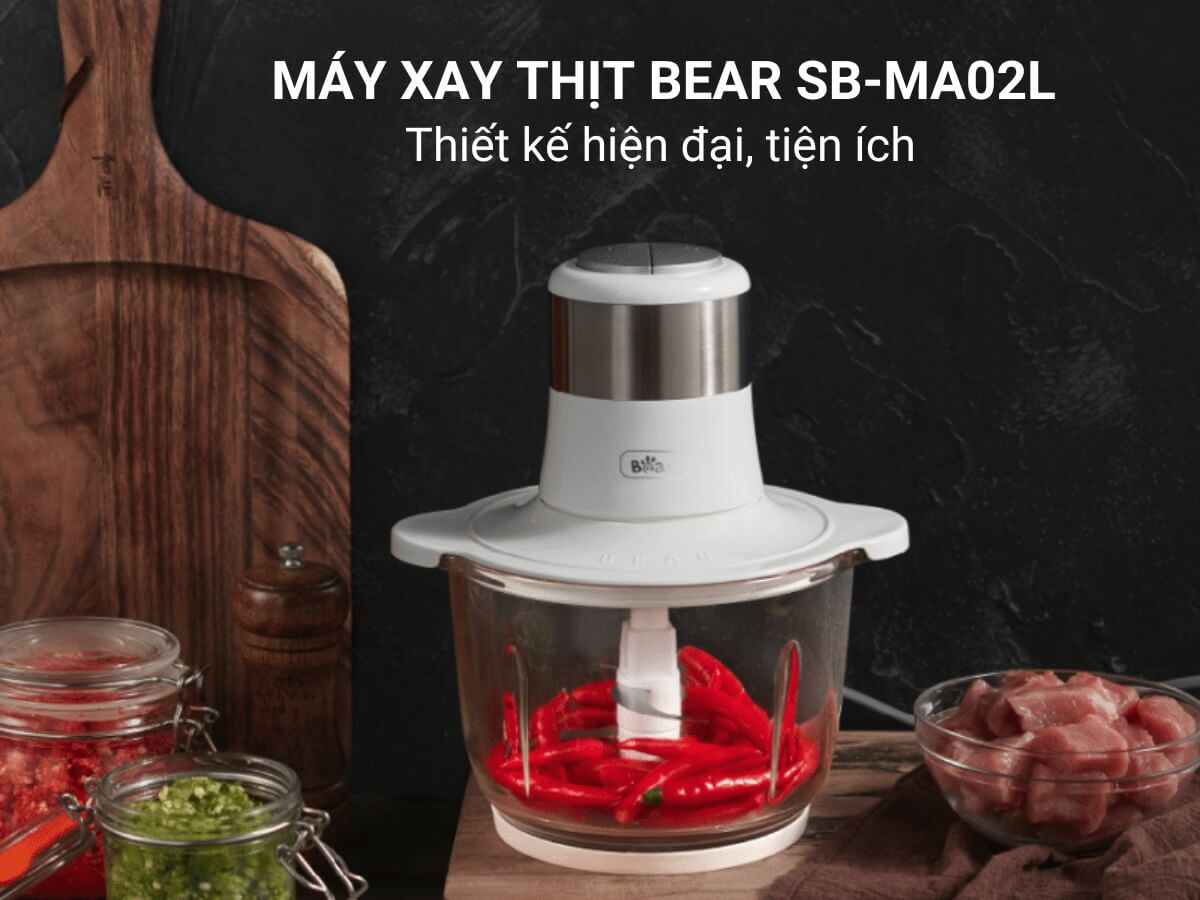 Máy xay thịt Bear SB-MA02L thiết kế hiện đại, tiện ích