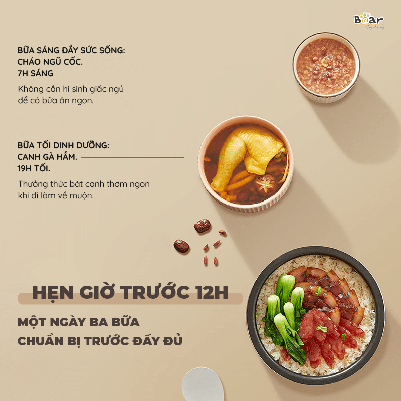 Chế độ hẹn giờ theo các mốc giờ