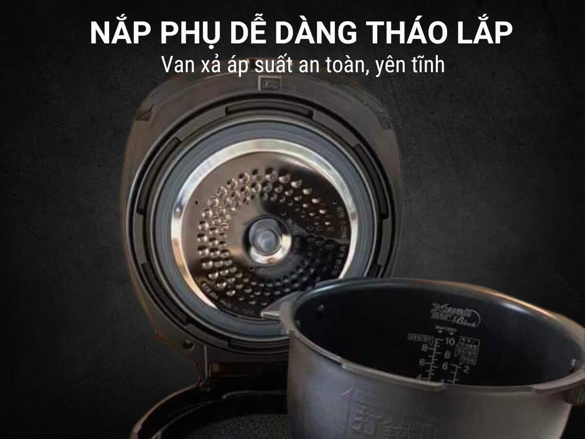 Nắp phụ dễ dàng tháo lắp, van xả áp suất an toàn