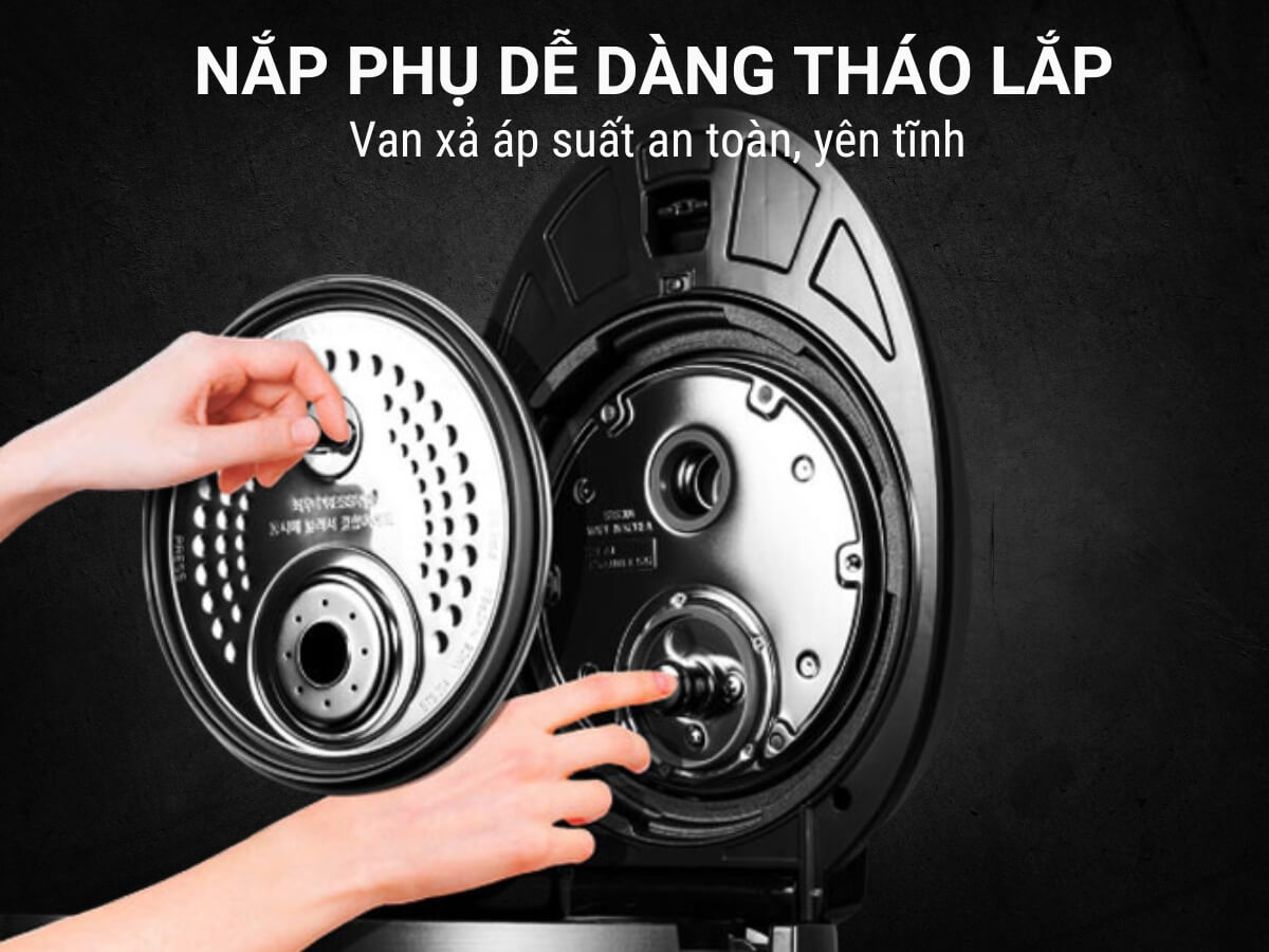 Nắp phụ dễ dàng tháo lắp, van xả áp suất an toàn