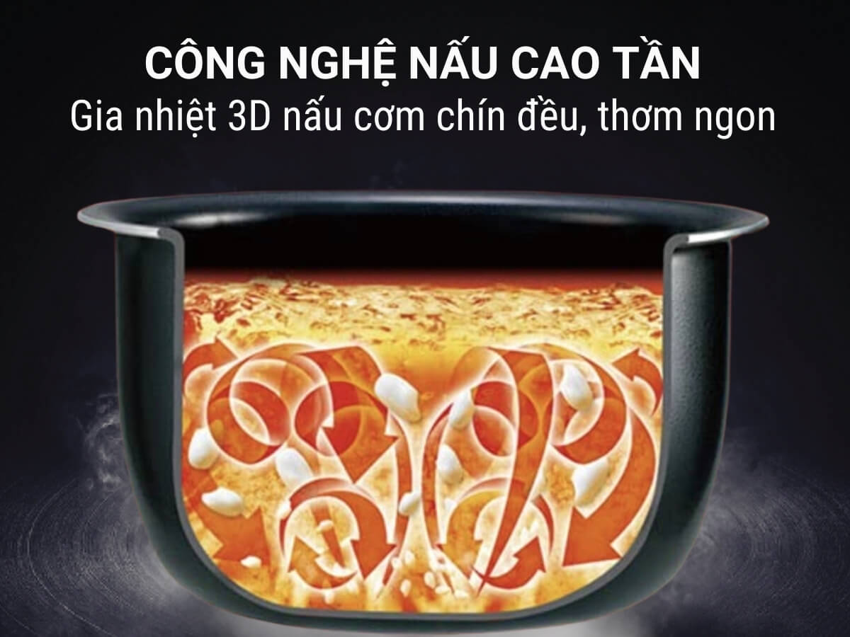 Công nghệ nấu cao tần & gia nhiệt 3D nấu cơm chín đều, thơm ngon