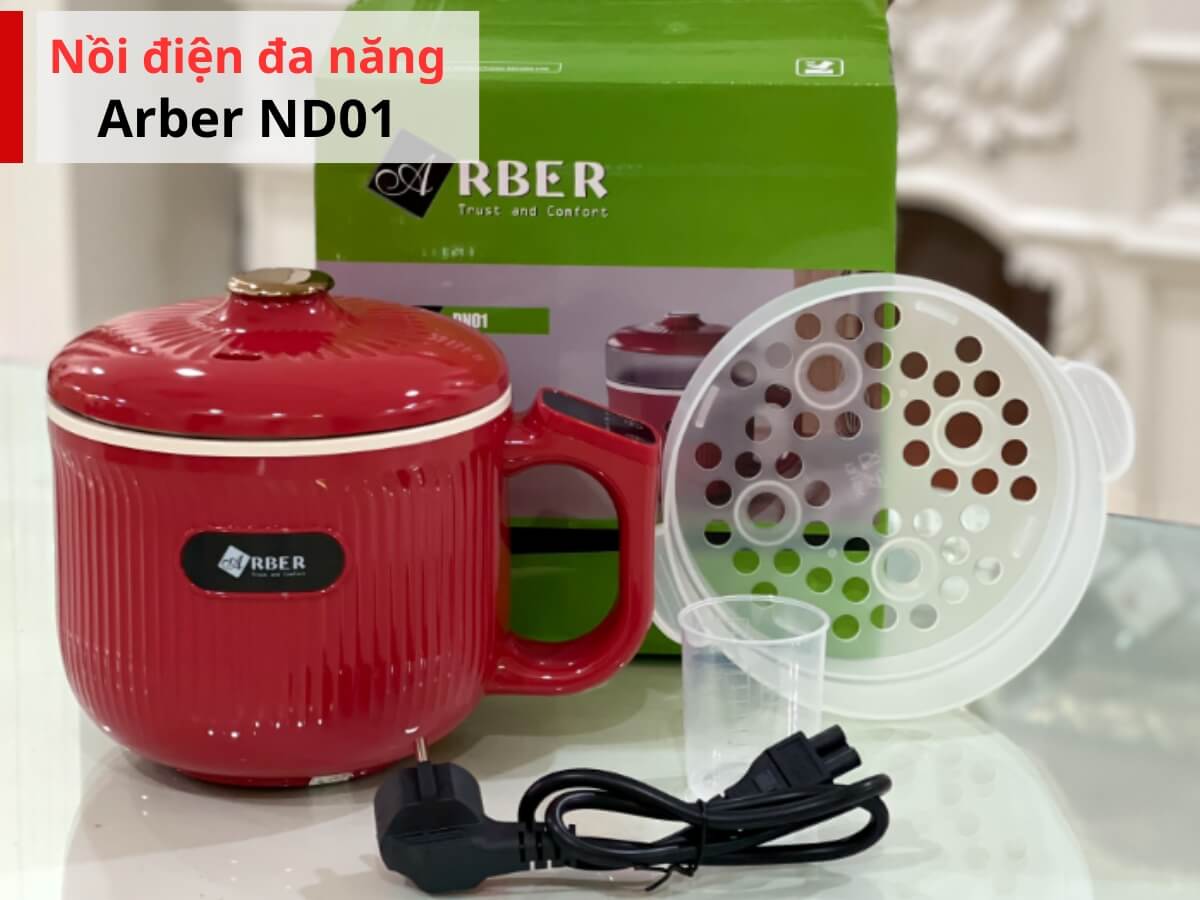 Nồi điện đa năng Arber ND01 thiết kế hiện đại, đẹp mắt