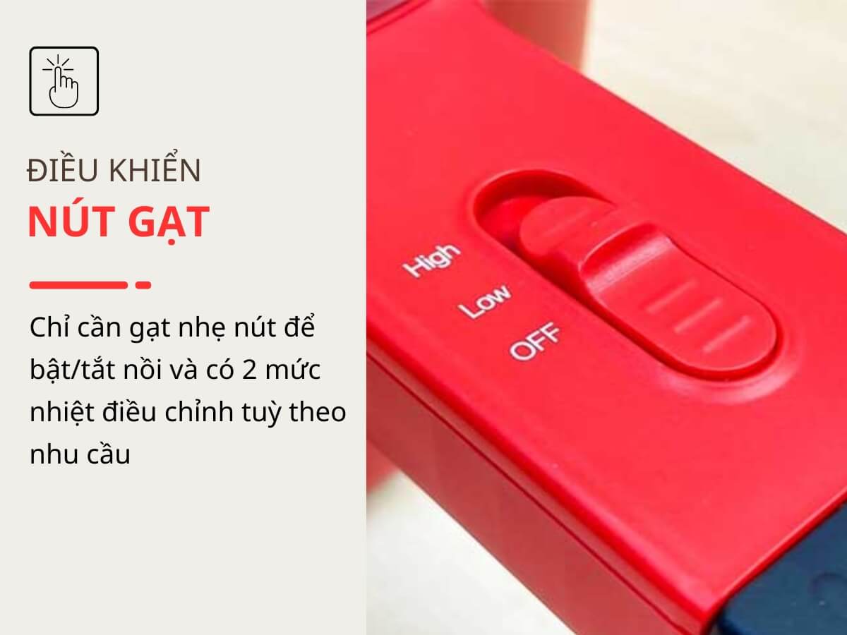Điều khiển nút gạt dễ sử dụng