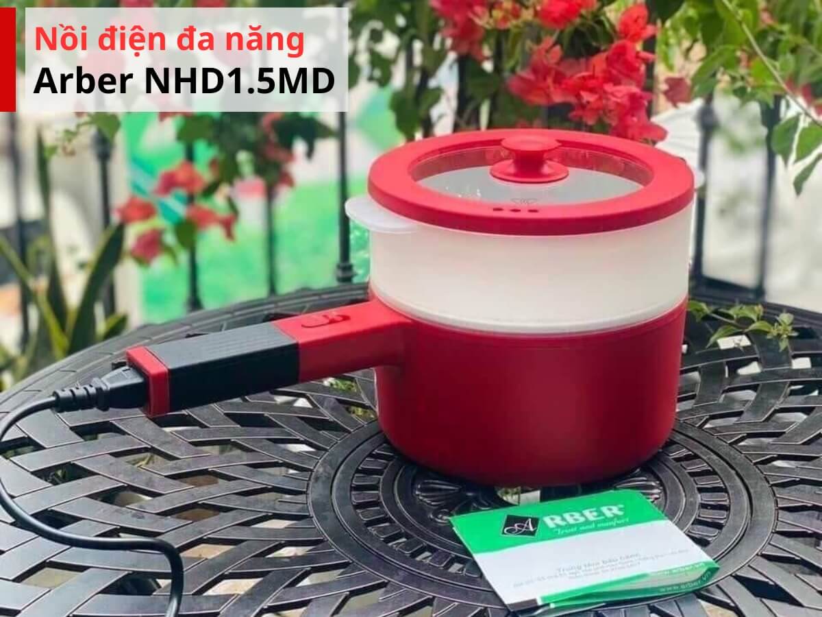 Nồi điện đa năng Arber NHD1.5MD thiết kế hiện đại, đẹp mắt
