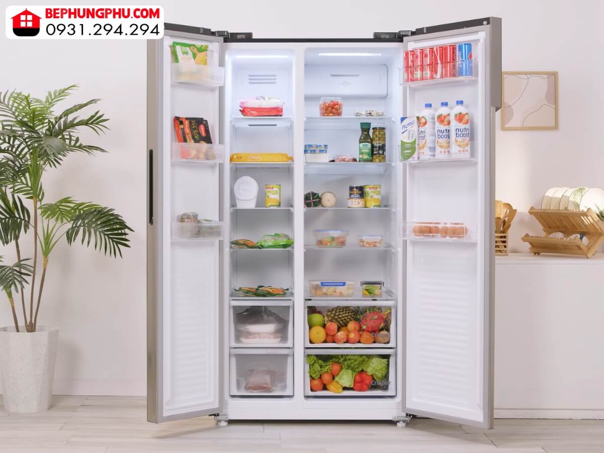 Dung tích lớn 622 lít thoải mái bảo quản thực phẩm
