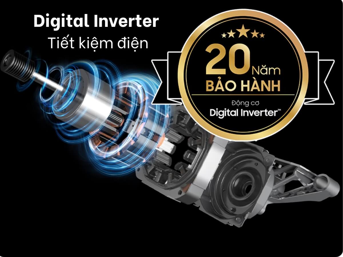 Động cơ truyền động gián tiếp và công nghệ Digital Inverter tiết kiệm điện