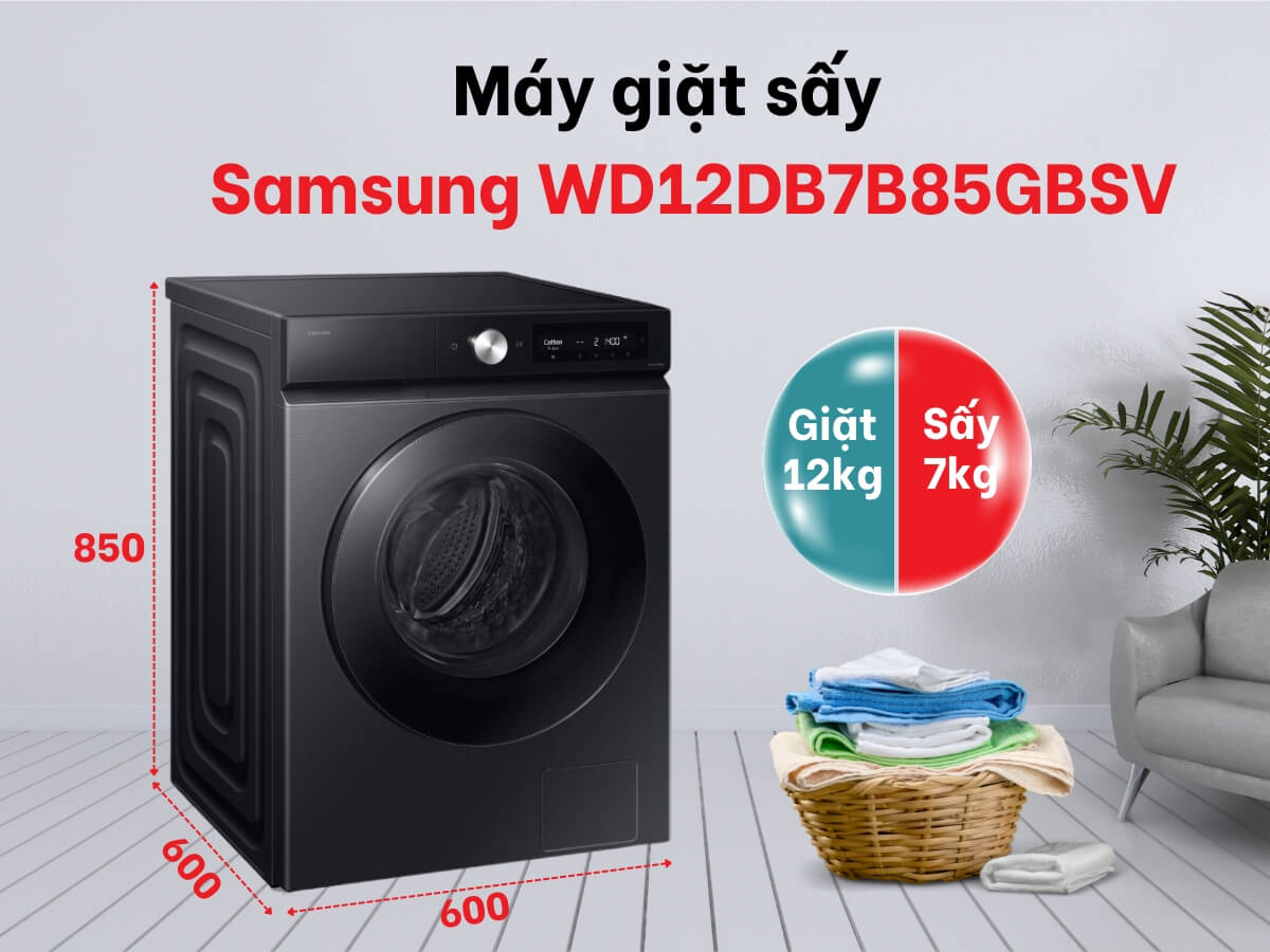 máy giặt sấy samsung wd12db7b85gbsv
