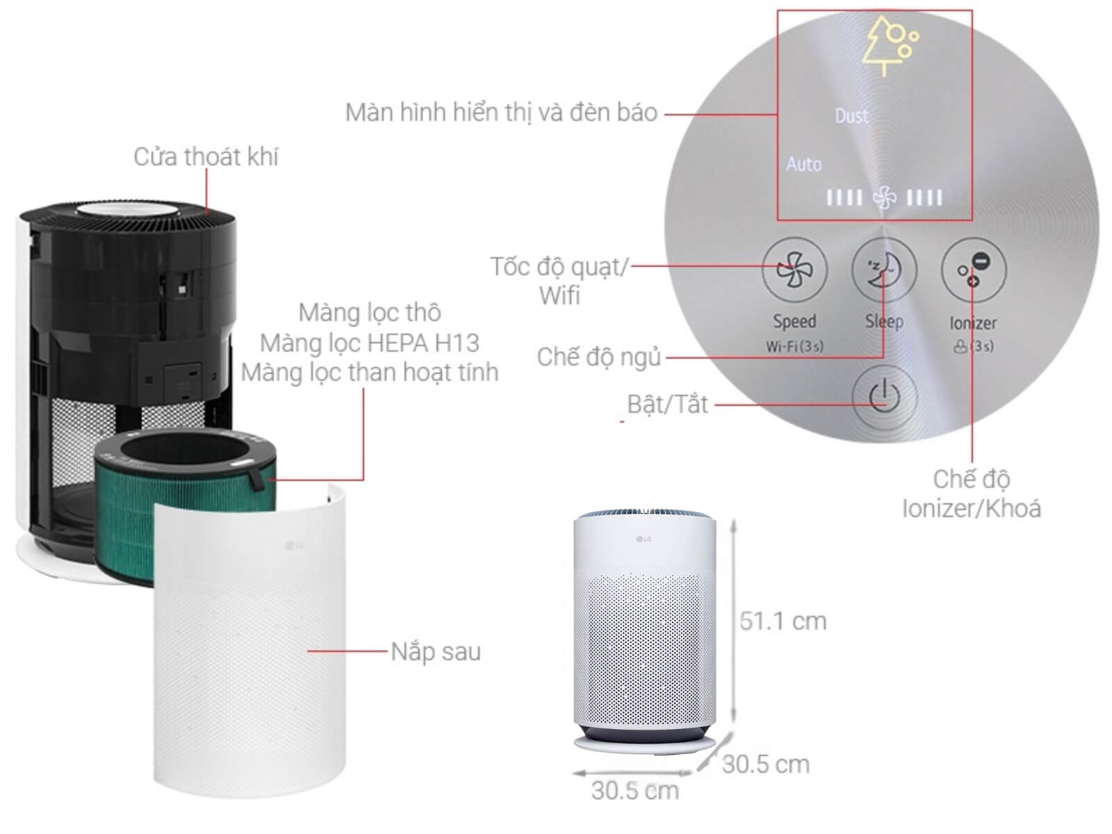 máy lọc không khí lg as60ghbg0