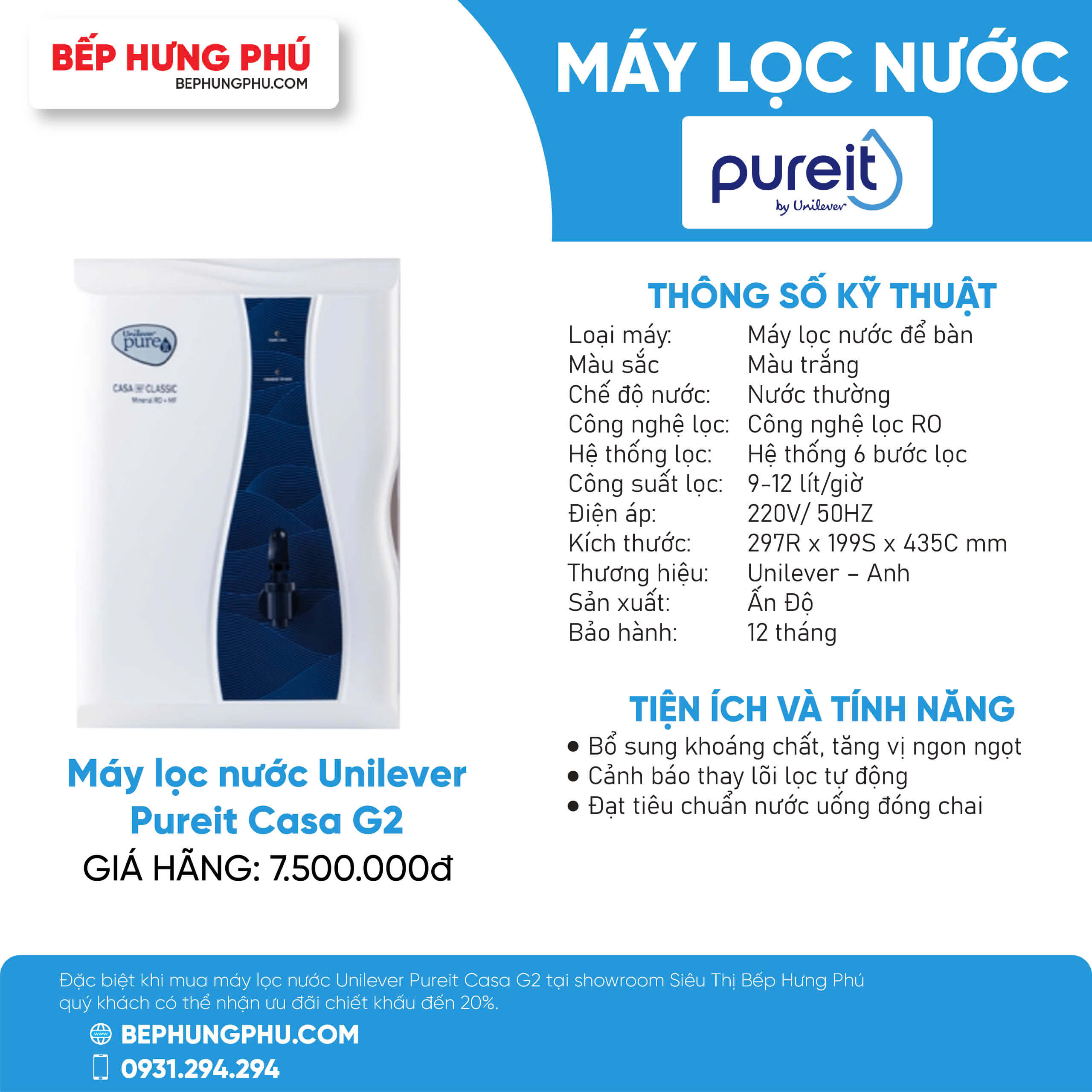 máy lọc nước unilever pureit casa g2