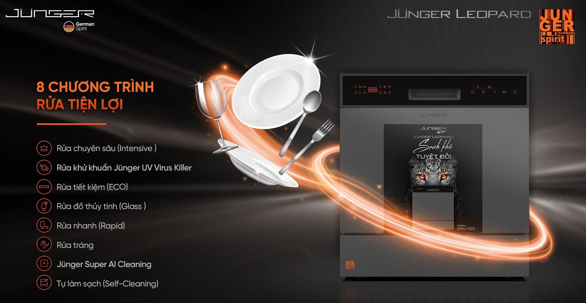 máy rửa chén junger leopard dwj-103