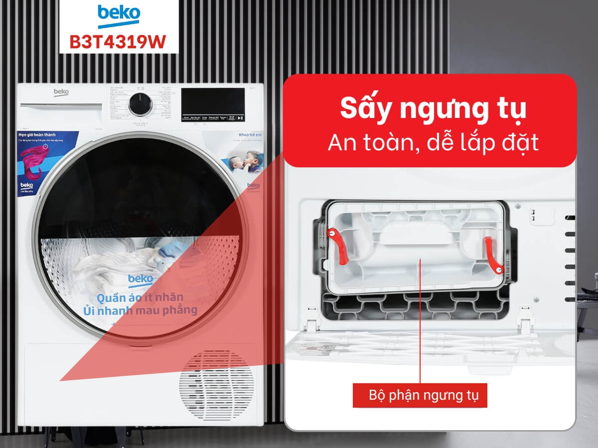 máy sấy beko b3t4319w 9kg