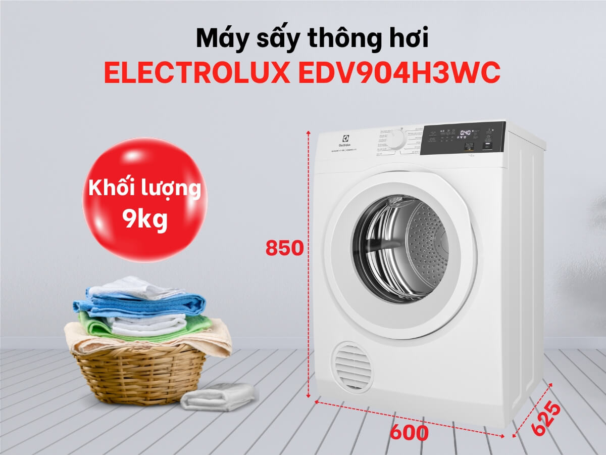 máy sấy electrolux edv904h3wc 9kg
