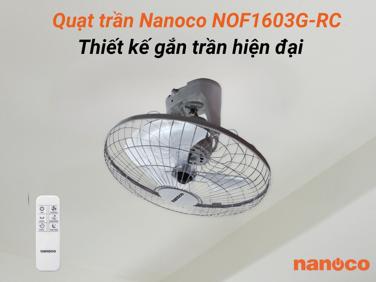 quạt đảo trần nanoco nof1603g-rc