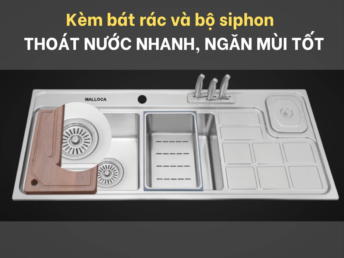 chậu inox malloca ms 8817