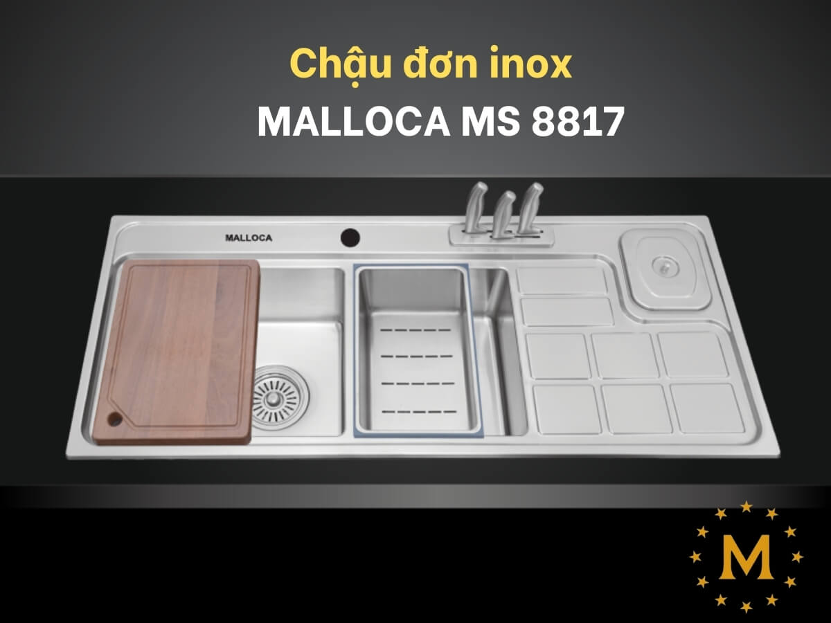 chậu inox malloca ms 8817