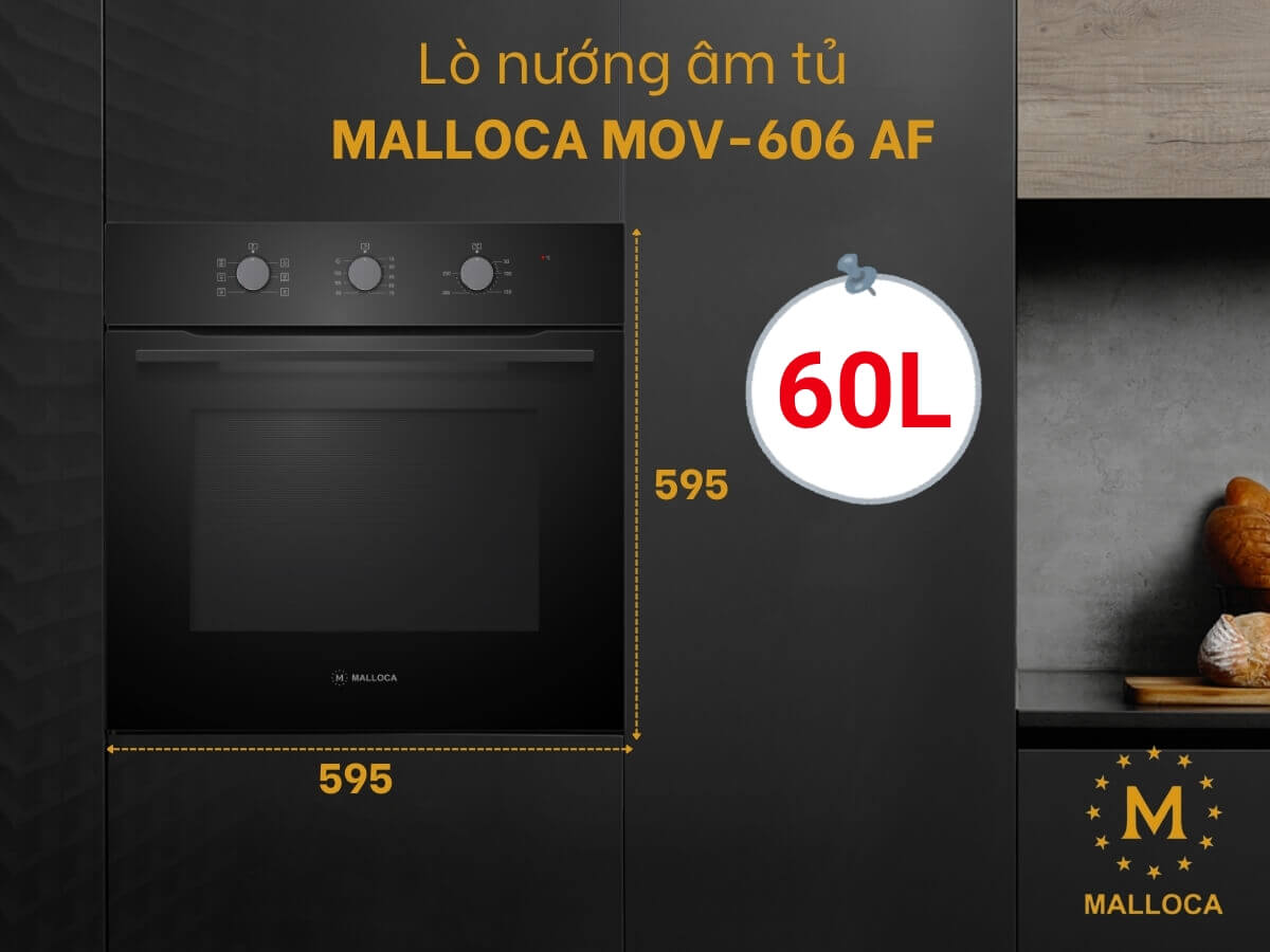 Lò nướng Malloca MOV-606 AF dung tích lớn 60 lít