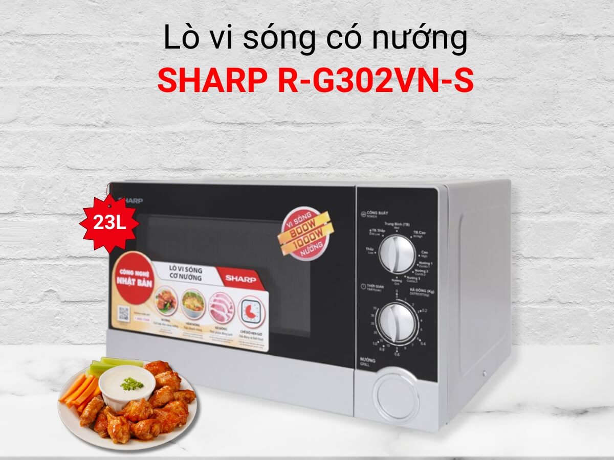 lò vi sóng có nướng sharp r-g302vn-s