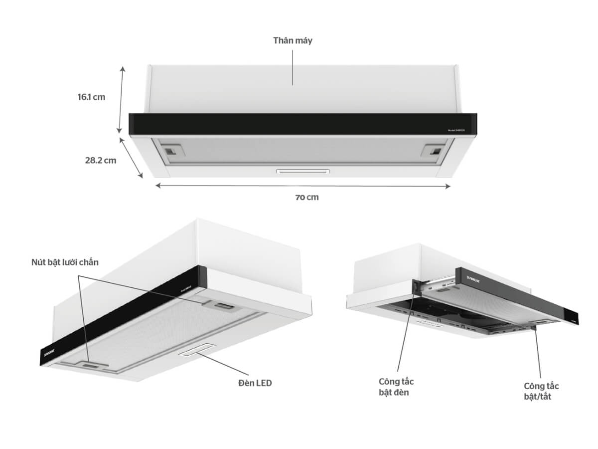 Máy hút mùi Sunhouse SHB6128