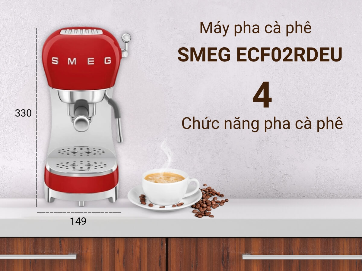 máy pha cà phê smeg ecf02rdeu
