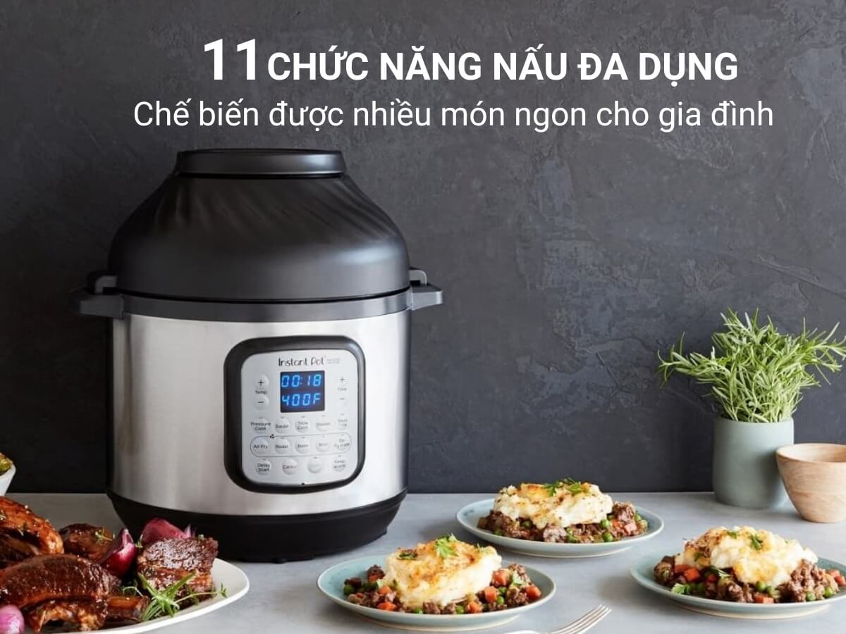 nồi áp suất kiêm chiên không dầu instant pot duo crisp 11in1