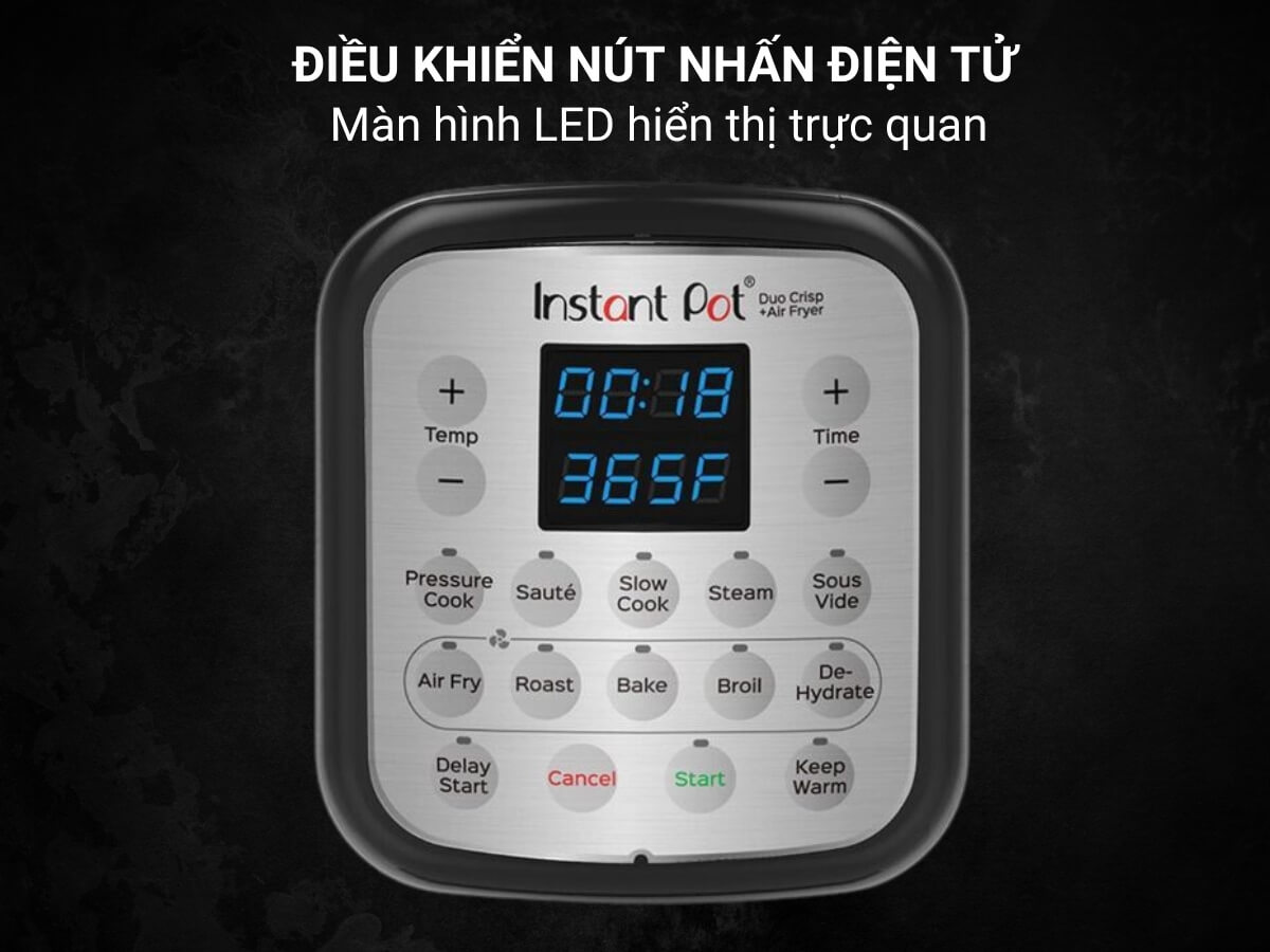 nồi áp suất kiêm chiên không dầu instant pot duo crisp 11in1
