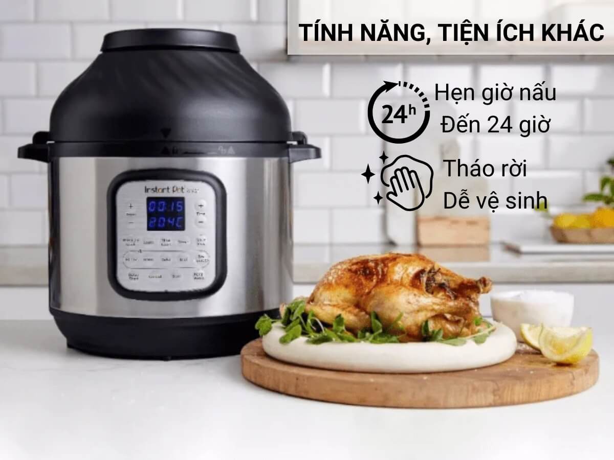 nồi áp suất kiêm chiên không dầu instant pot duo crisp 11in1