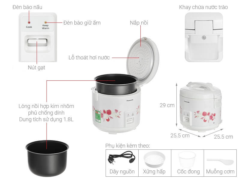 Nồi cơm điện Panasonic SR-MVN18FRAX