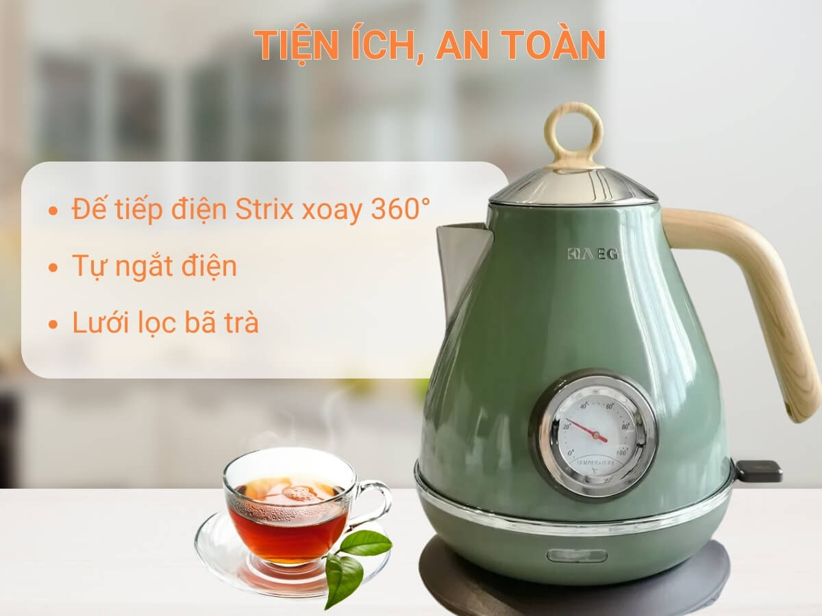 ấm siêu tốc aeg 1.7l (xanh ngọc)
