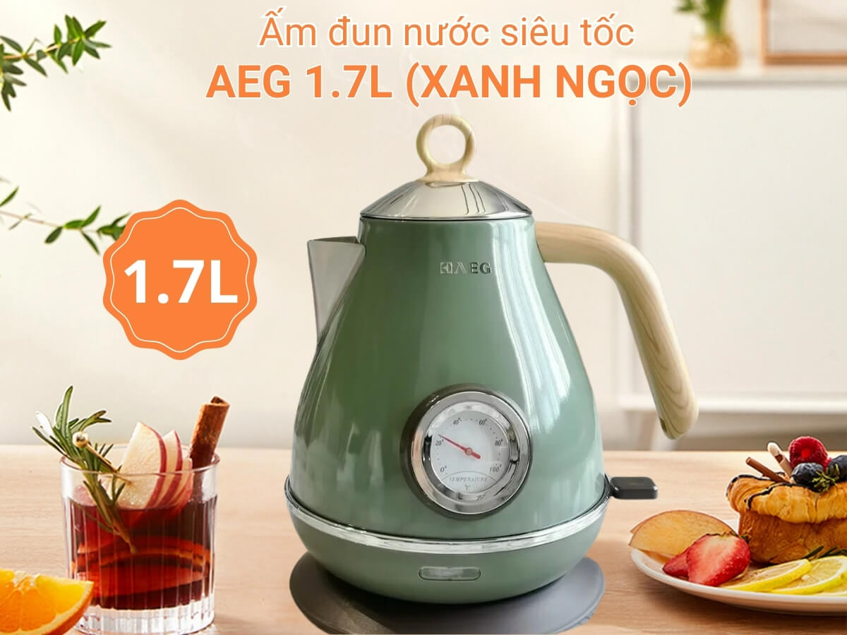 ấm siêu tốc aeg 1.7l (xanh ngọc)