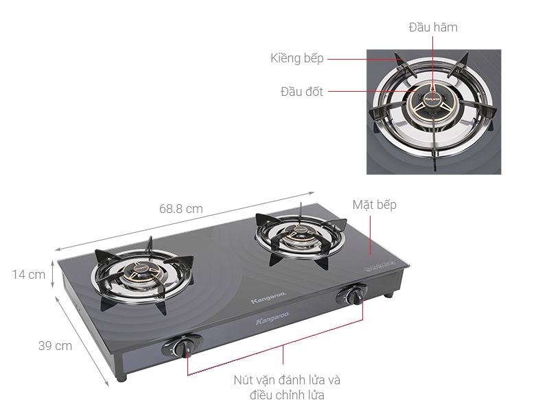bếp gas kangaroo kg519m