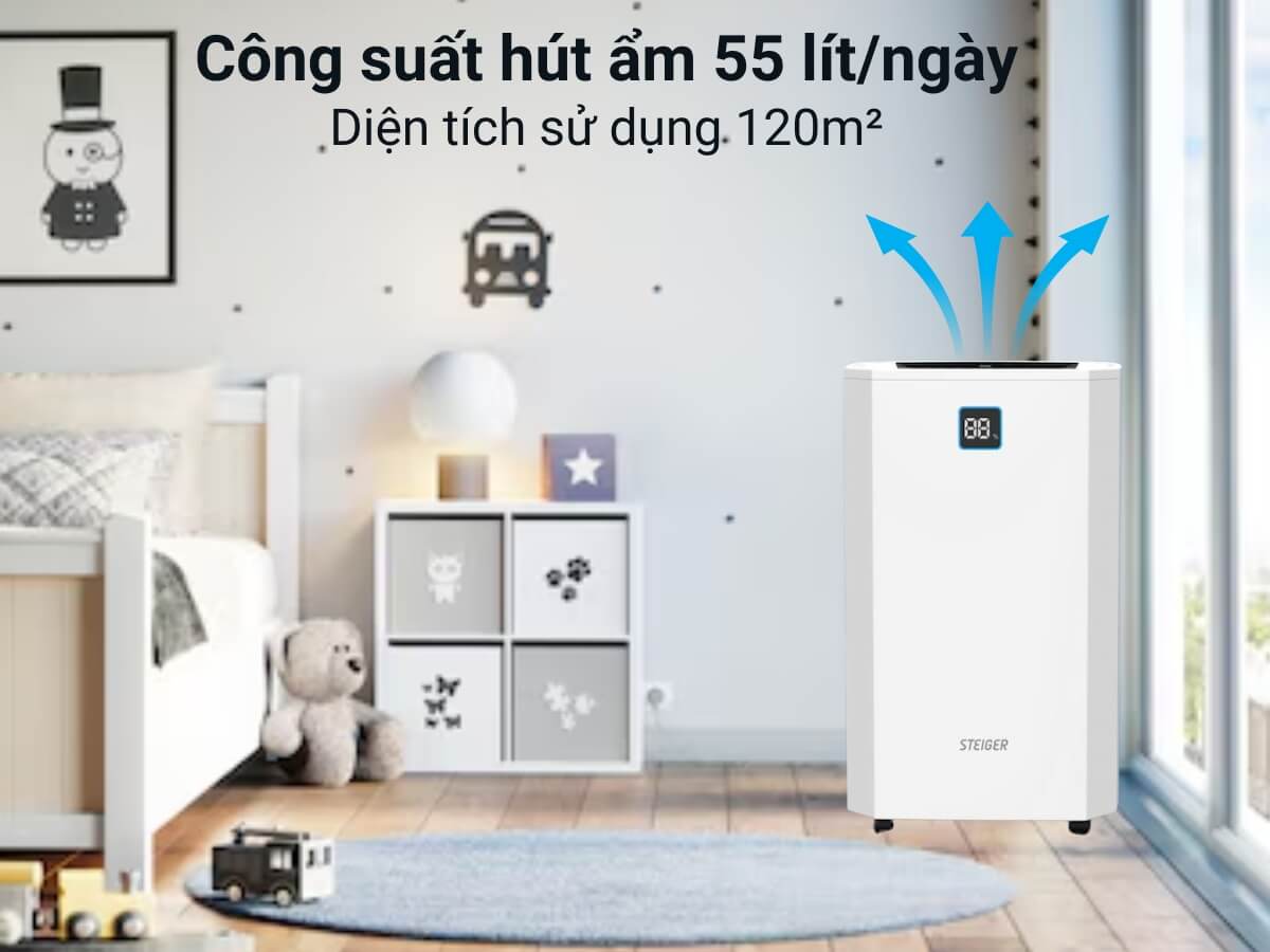 máy hút ẩm steiger stg-855dw