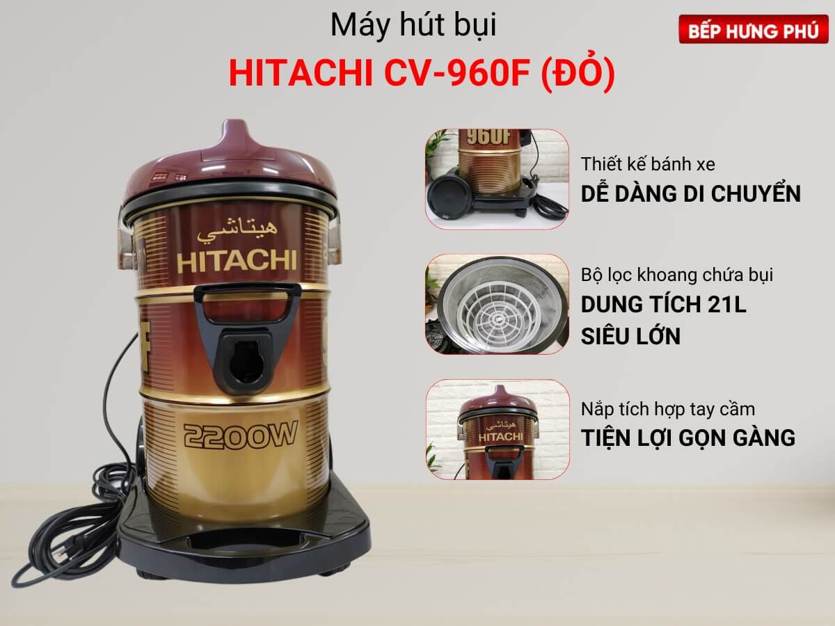 máy hút bụi hitachi cv-960f (đỏ)