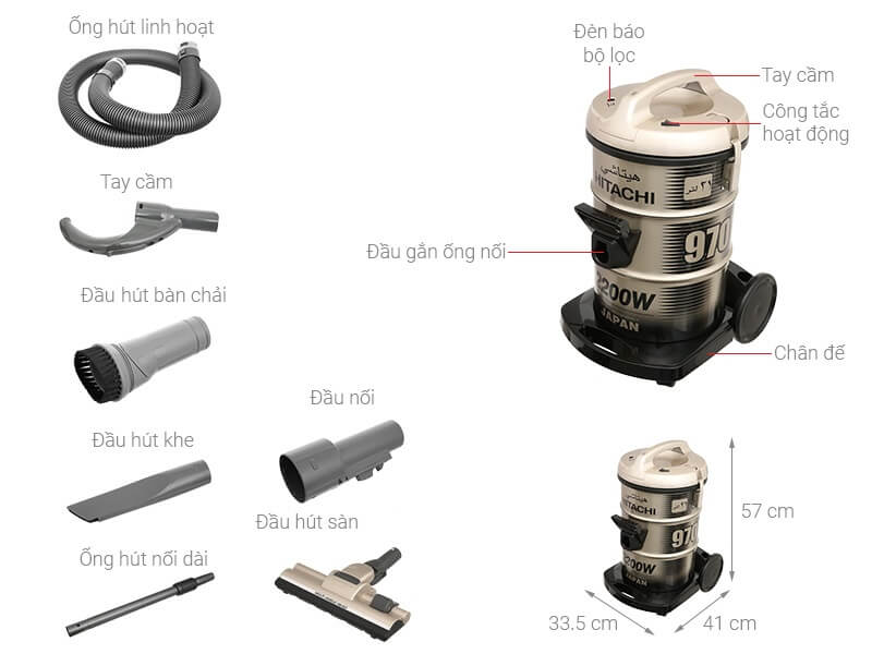 Máy hút bụi Hitachi CV-970Y
