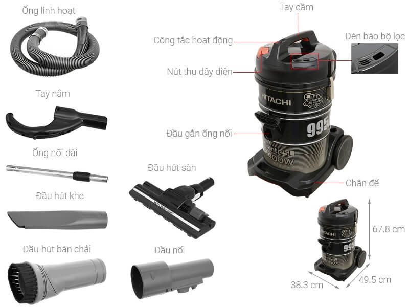 Máy hút bụi Hitachi CV-995HC