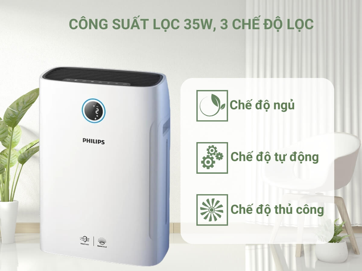 máy lọc không khí và tạo ẩm philips ac272910