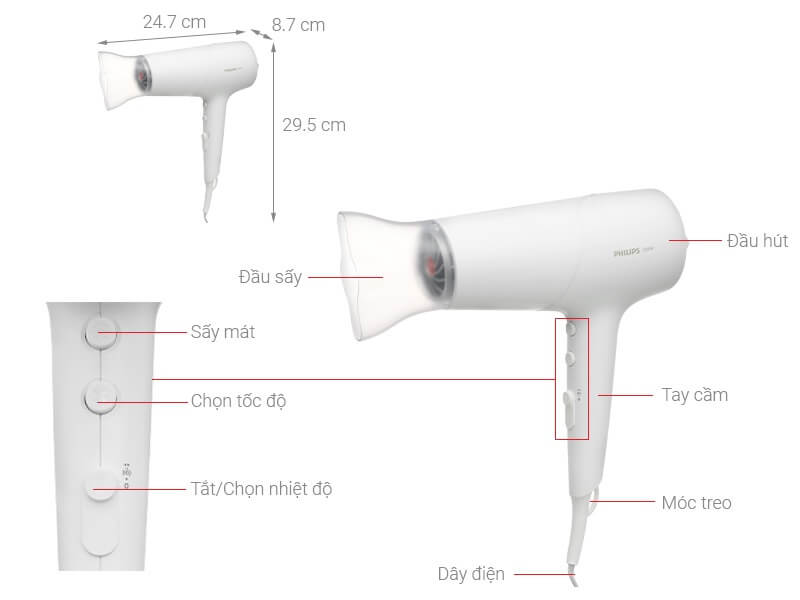 máy sấy tóc philips bhd50000
