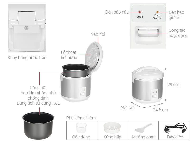 nồi cơm điện panasonic sr-mvn18lrax