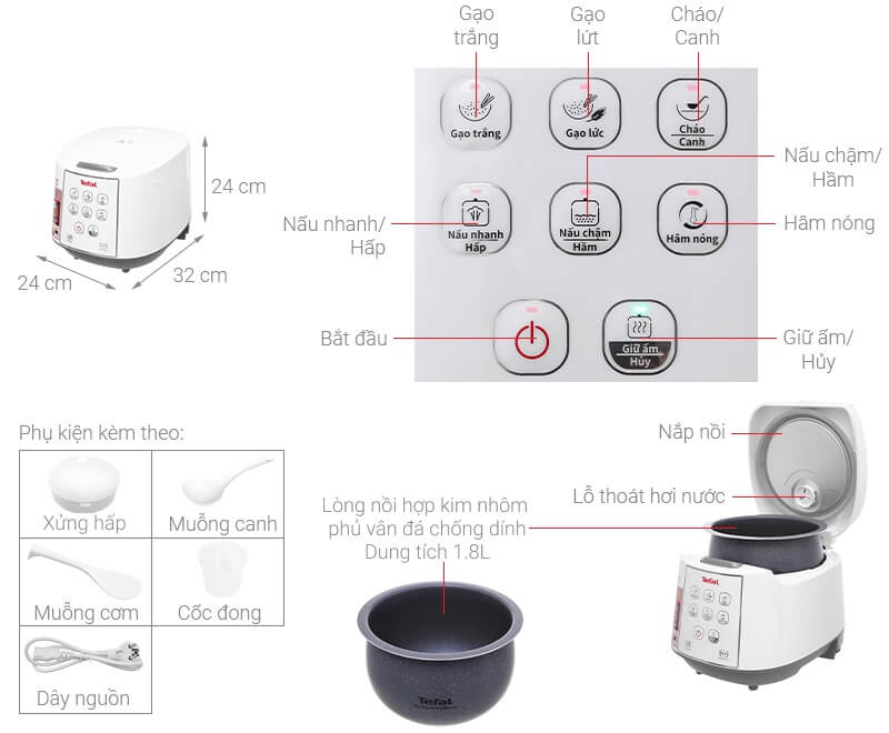Nồi cơm điện tử Tefal RK733168