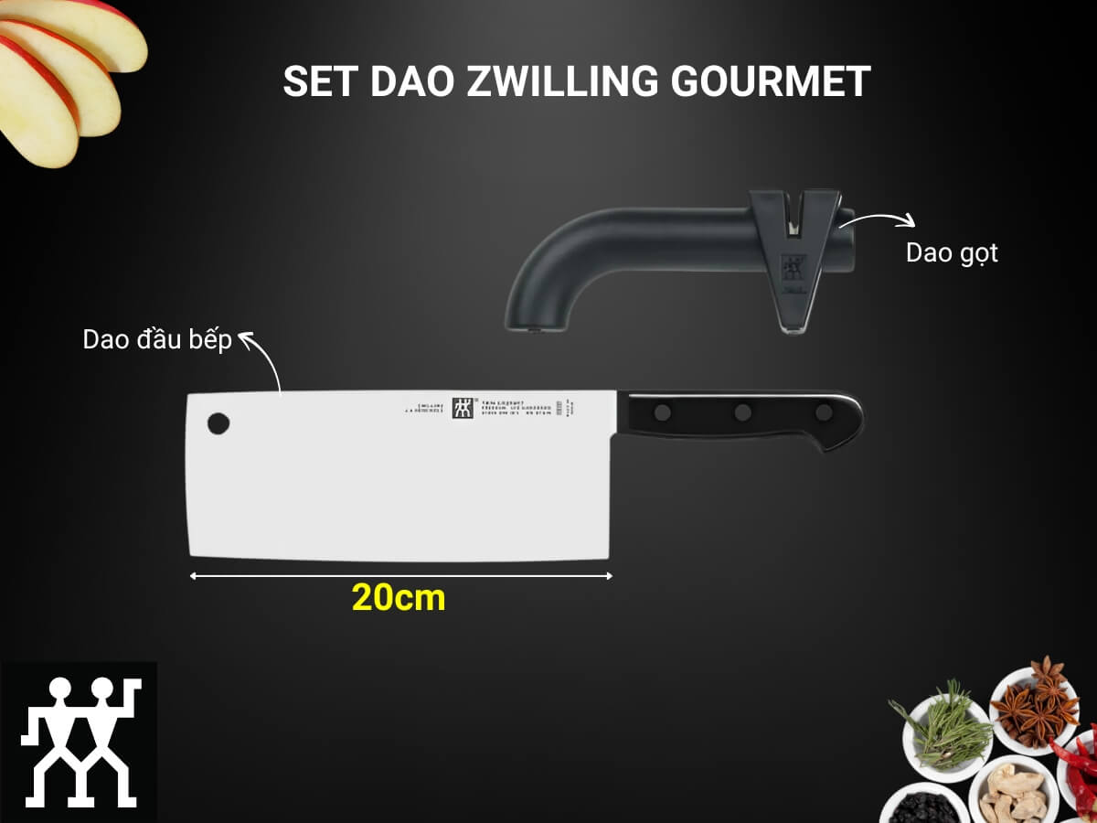 set dao zwilling gourmet kèm mài dao