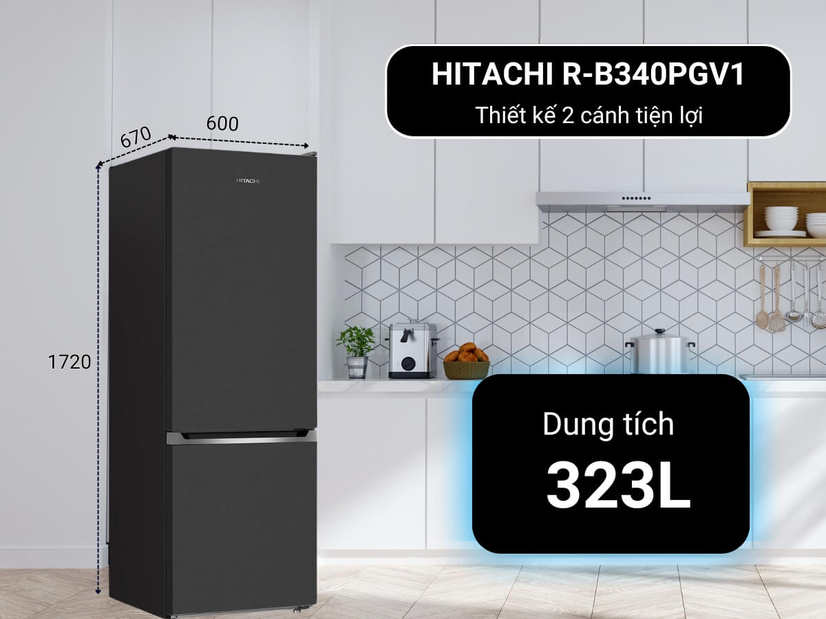 tủ lạnh hitachi r-b340pgv1 inverter 323l