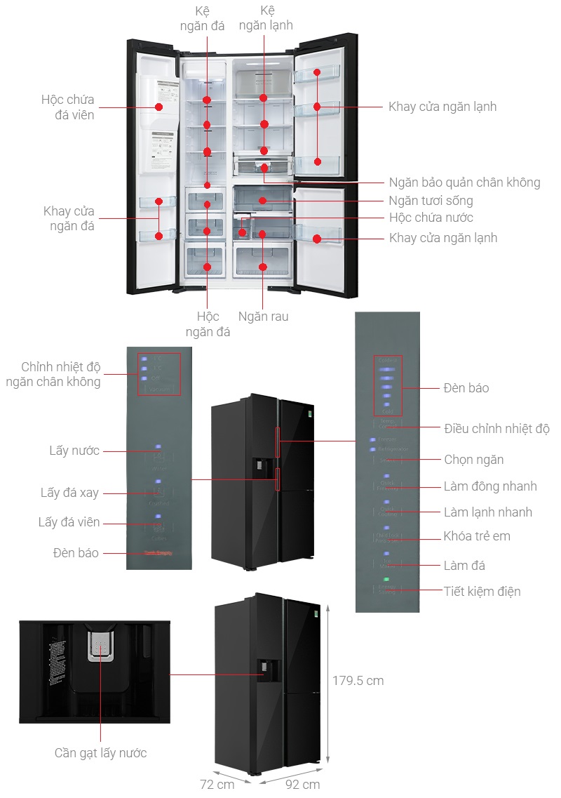 Tủ lạnh Hitachi R-MX800GVGV0 GBK Inverter 569L