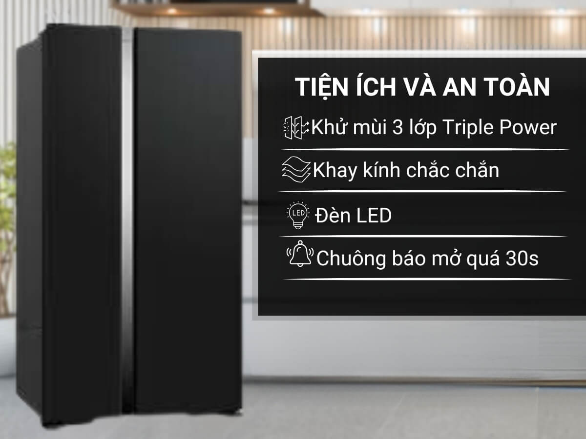 tủ lạnh hitachi r-s800pgv0 gbk inverter 595l