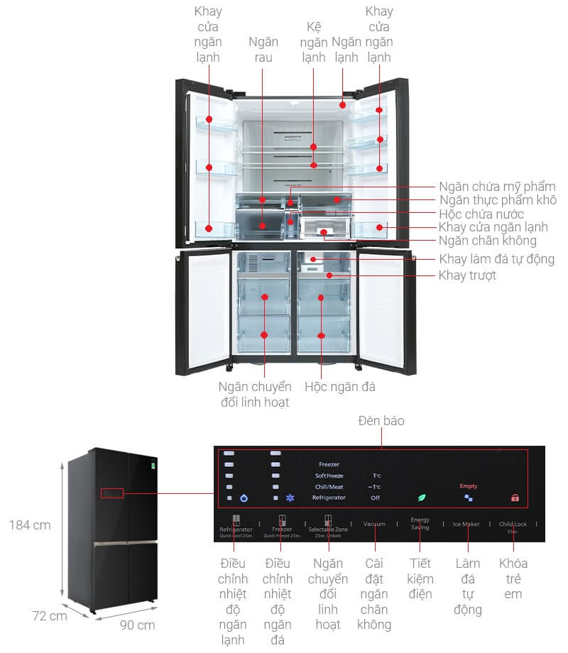 tủ lạnh hitachi r-wb640vgv0 gbk inverter 569l
