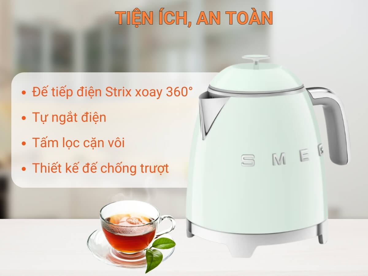 ấm siêu tốc smeg klf05pgeu