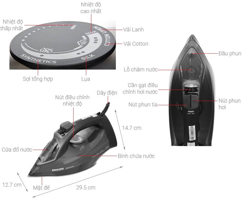 bàn ủi hơi nước philips dst504080