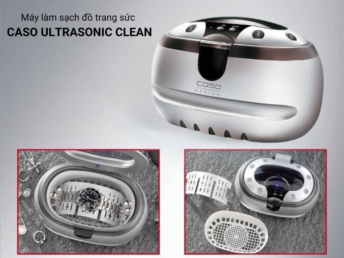 máy làm sạch đồ trang sức caso ultrasonic clean