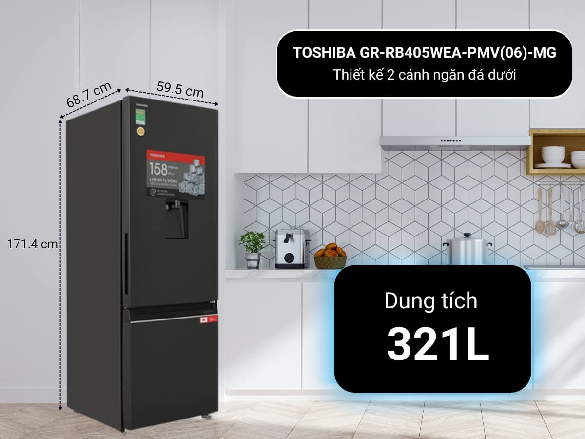 tủ lạnh toshiba gr-rb405wea-pmv(06)-mg inverter 321l