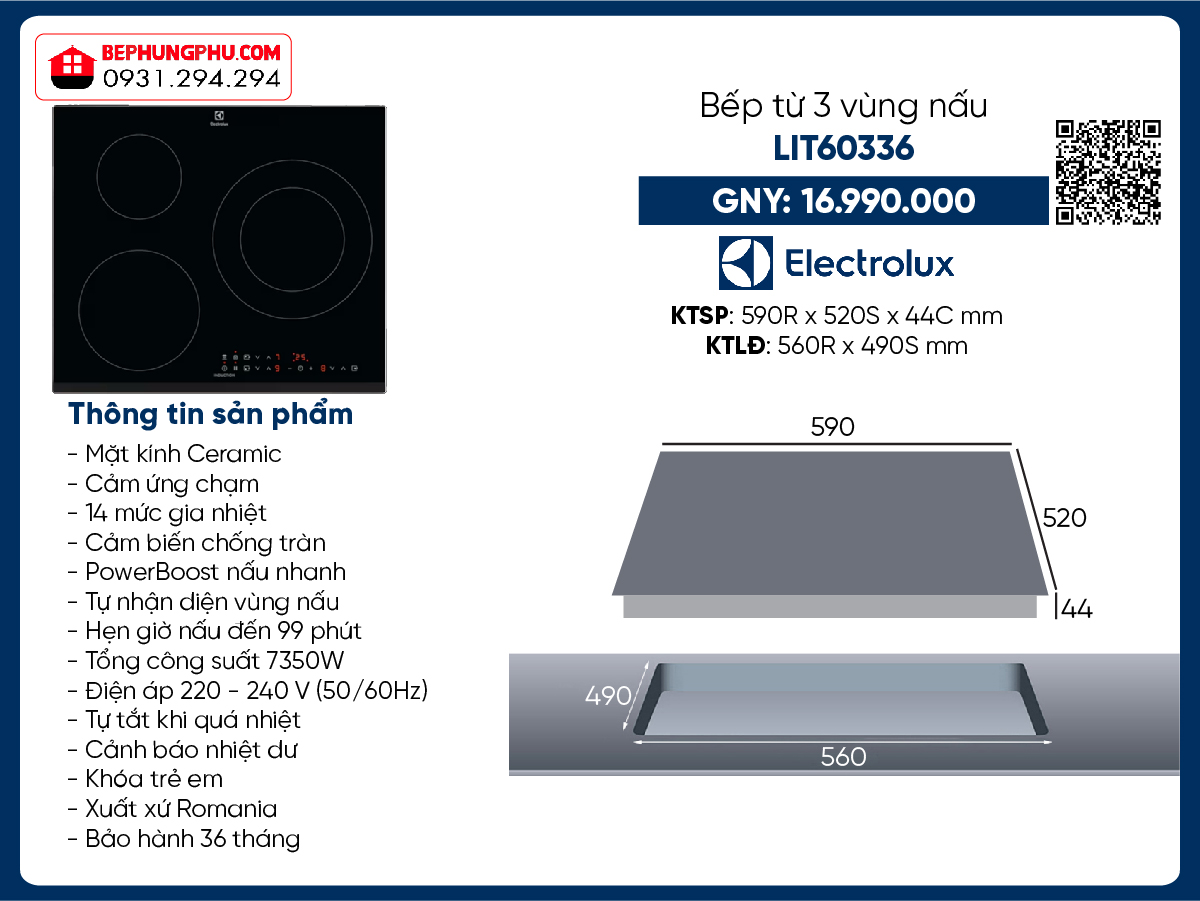 Bếp từ Electrolux LIT60336